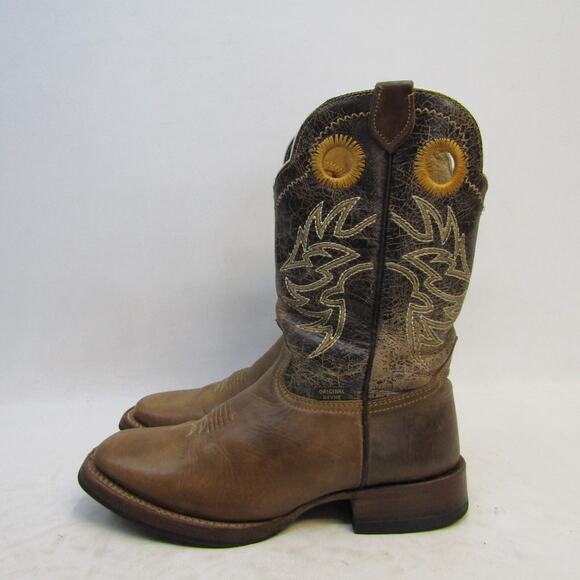 Reyme Womens MEX Sz 24 1/2" Brown Leather Buckaroo Stockman Cowboy Western Boots - Picture 1 of 11